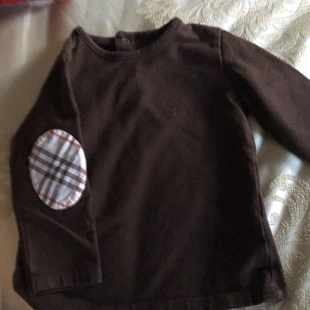 Burberry brown girls top with Burberry pattern